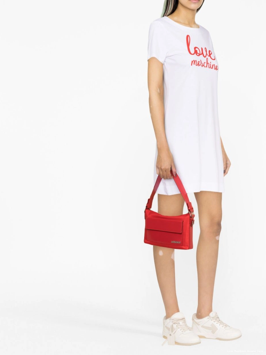 Cheap Women Moschino Love cotton dress T-shirt logo-print 0420